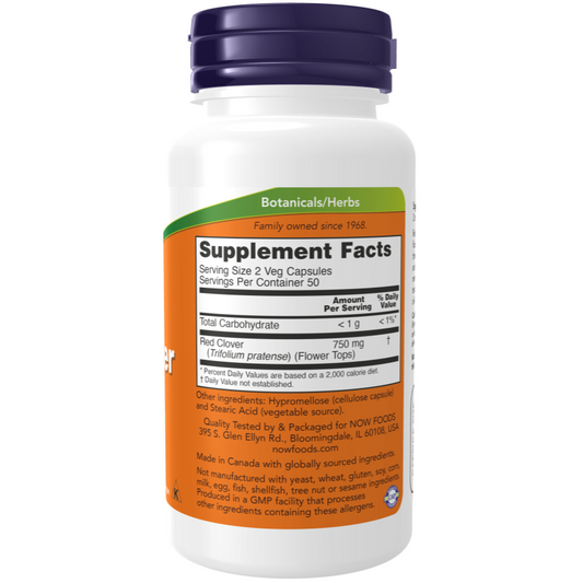 NOW Trifoglio Rosso 375 mg 100 Capsule Vegetali